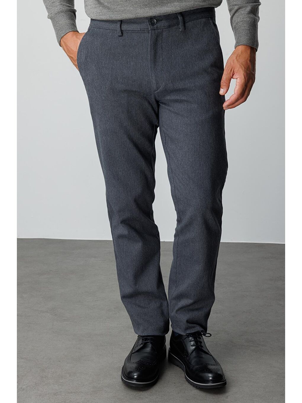 Gri Erkek Füme  / Rahat Kalip Std Pantolon-1
