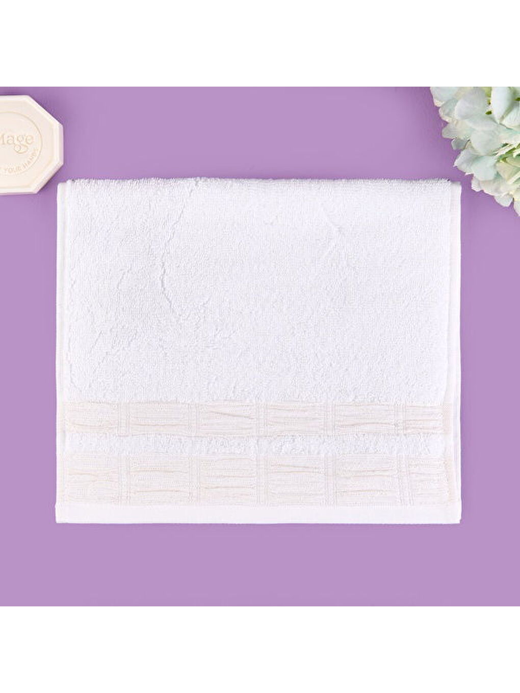 Soft Golden Star Shiny El Havlusu - Ekru - 30x50 cm