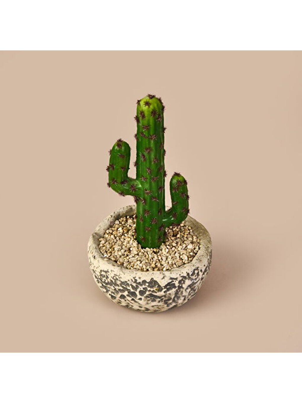 Kaktüs Saksılı Yapay Çiçek - Gri / Yeşil - 27 cm-2