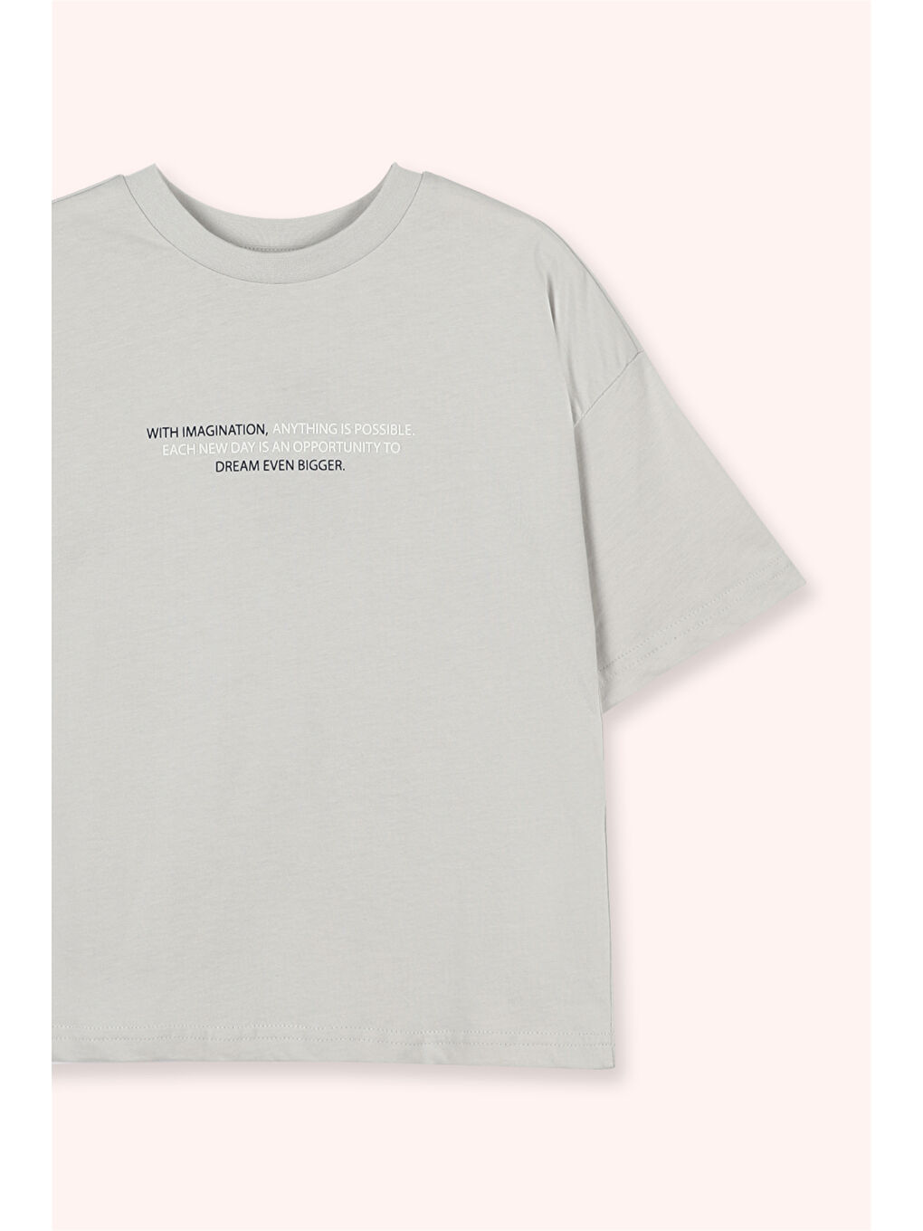 Gri Erkek Çocuk Baskılı T-Shirt Lacivert