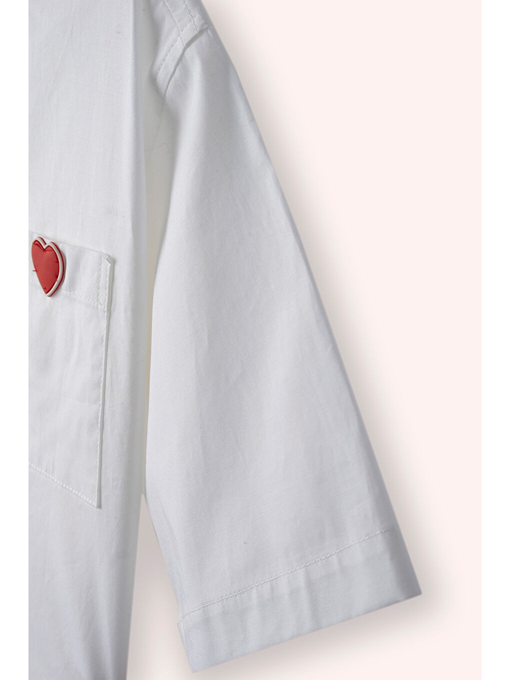 Kız Çocuk Biyeli Kısa Kollu Gömlek Beyaz-2