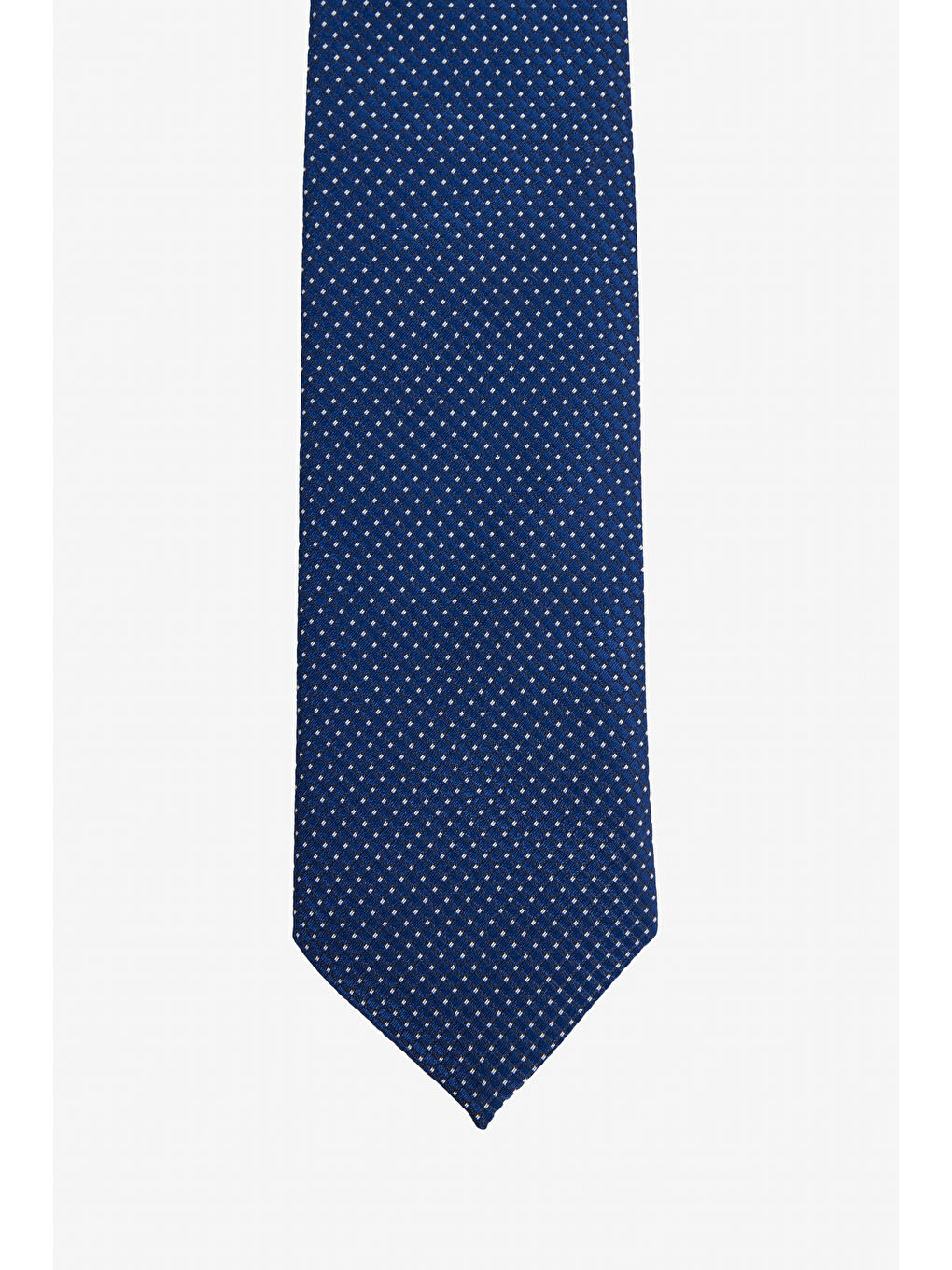 Erkek Lacivert-Beyaz Desenli Kravat-1