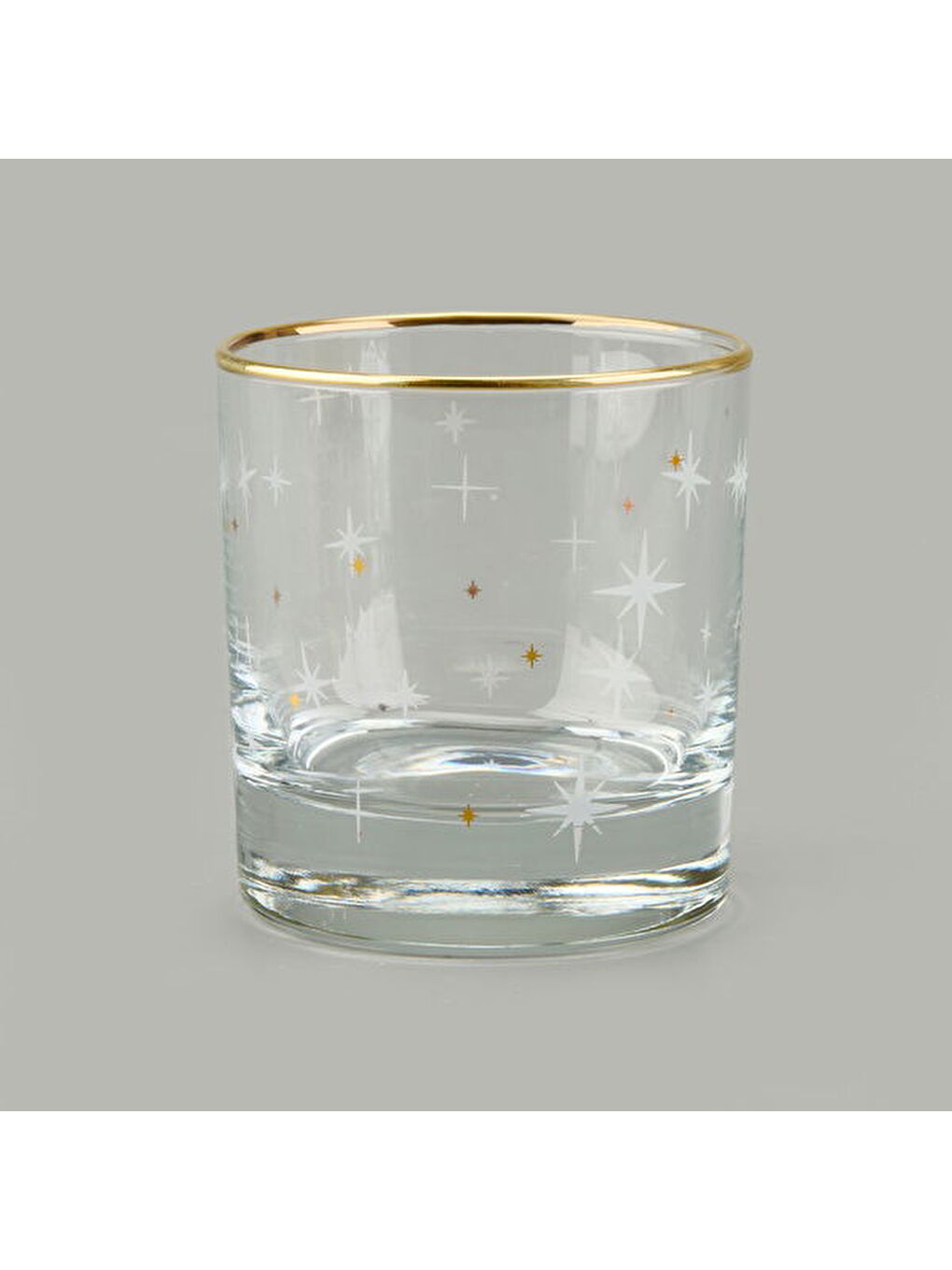 Karışık Star Altın Yaldızlı 4'lü Bardak Seti - Sarı / Şeffaf - 300 ml-1