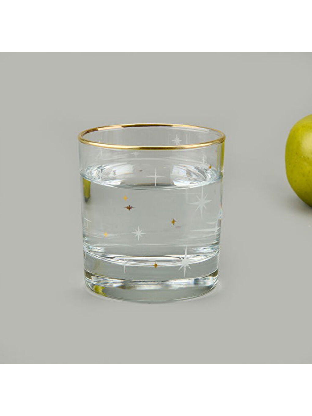 Karışık Star Altın Yaldızlı 4'lü Bardak Seti - Sarı / Şeffaf - 300 ml-2