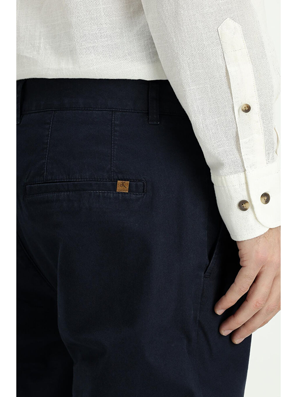 Lacivert Relaxed Fit Rahat Kesim Elastanlı Kanvas / Chino Pantolon-5