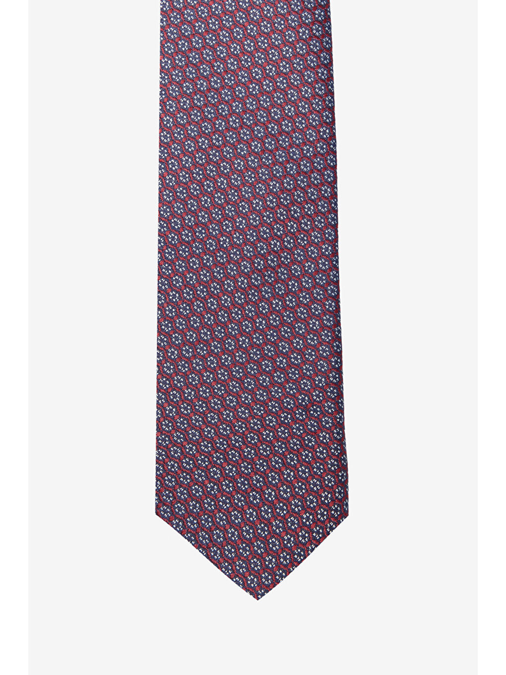 Erkek Bordo-Gri Desenli Kravat-1