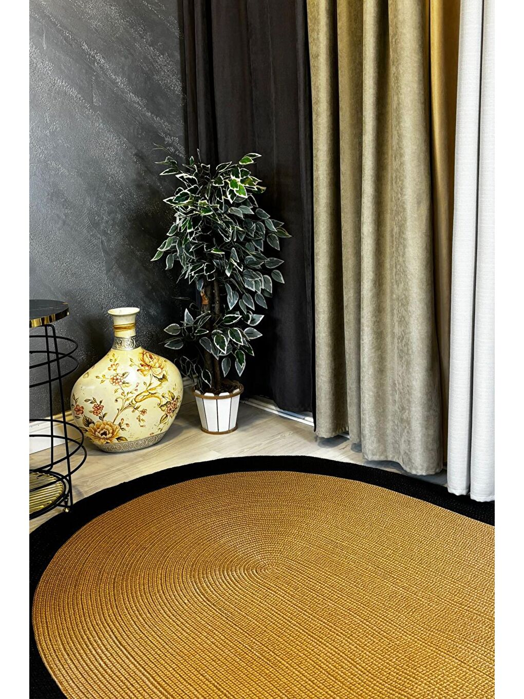 Bej Natural Jüt Halı El Dokuma Hasır Yolluk Bohem Jüt Kilim HMFJUT858 100 x 200 cm-2