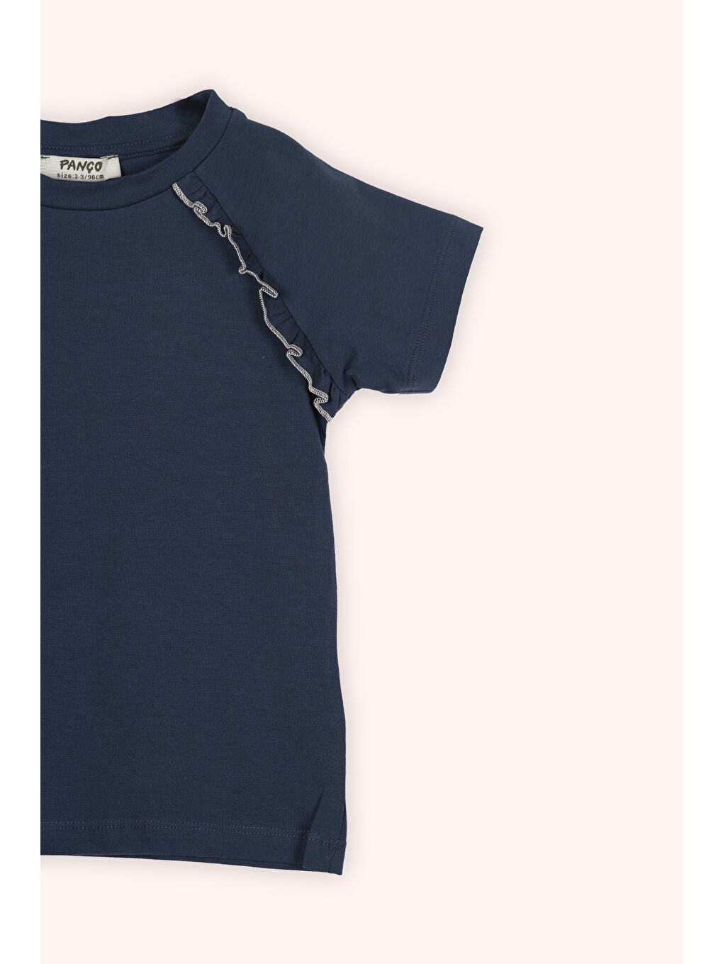 Kız Çocuk Kısa Kollu T-Shirt Lacivert-1