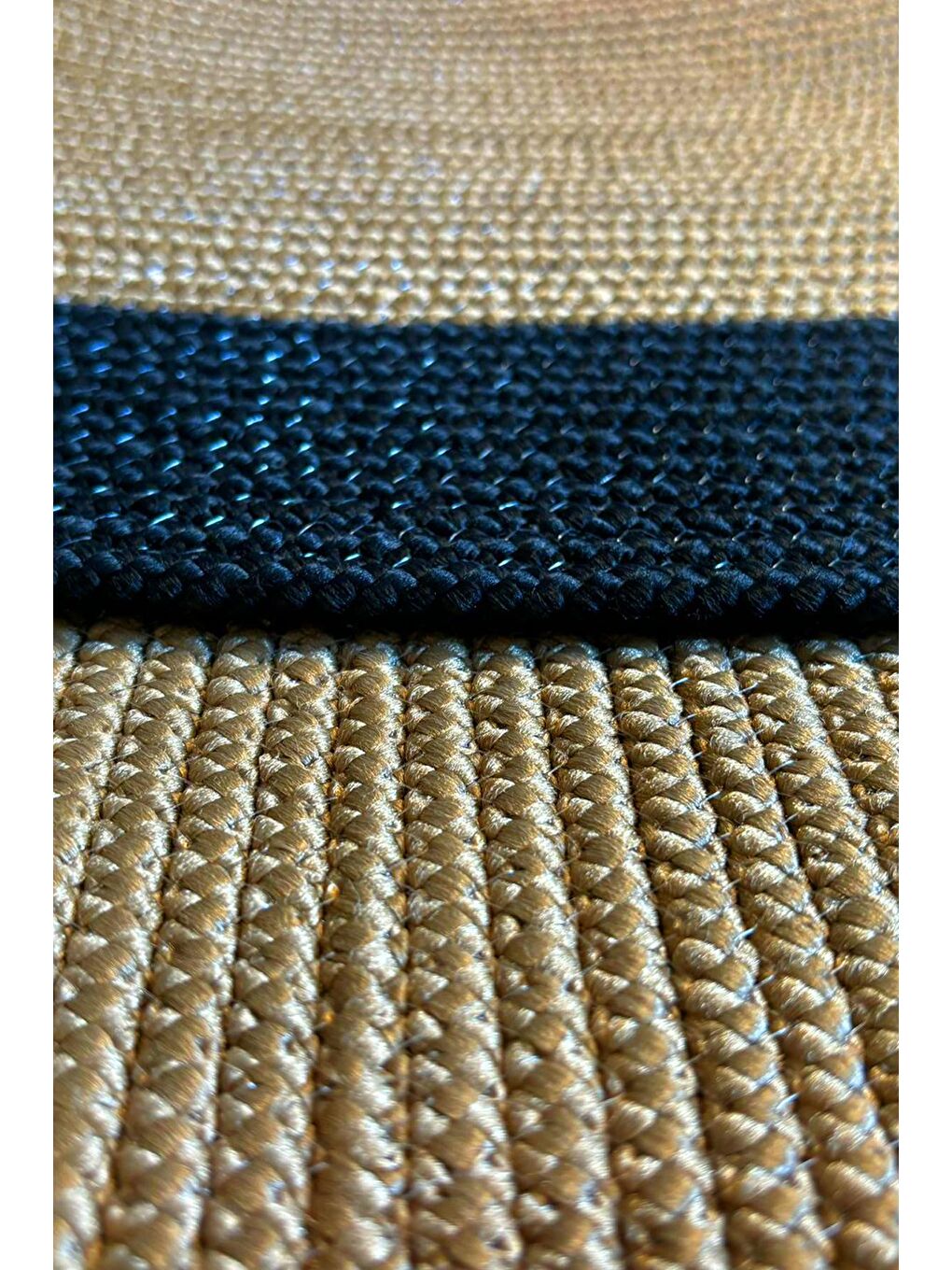 Bej Natural Jüt Halı El Dokuma Hasır Yolluk Bohem Jüt Kilim HMFJUT858 100 x 200 cm-5