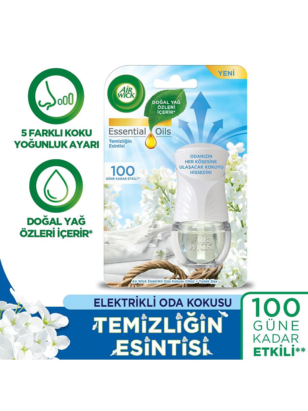 Air Wick Renksiz Elektrikli Oda Kokusu KIT Temizliğin Esintisi + Yedek Şişe Kış Masalı - 3