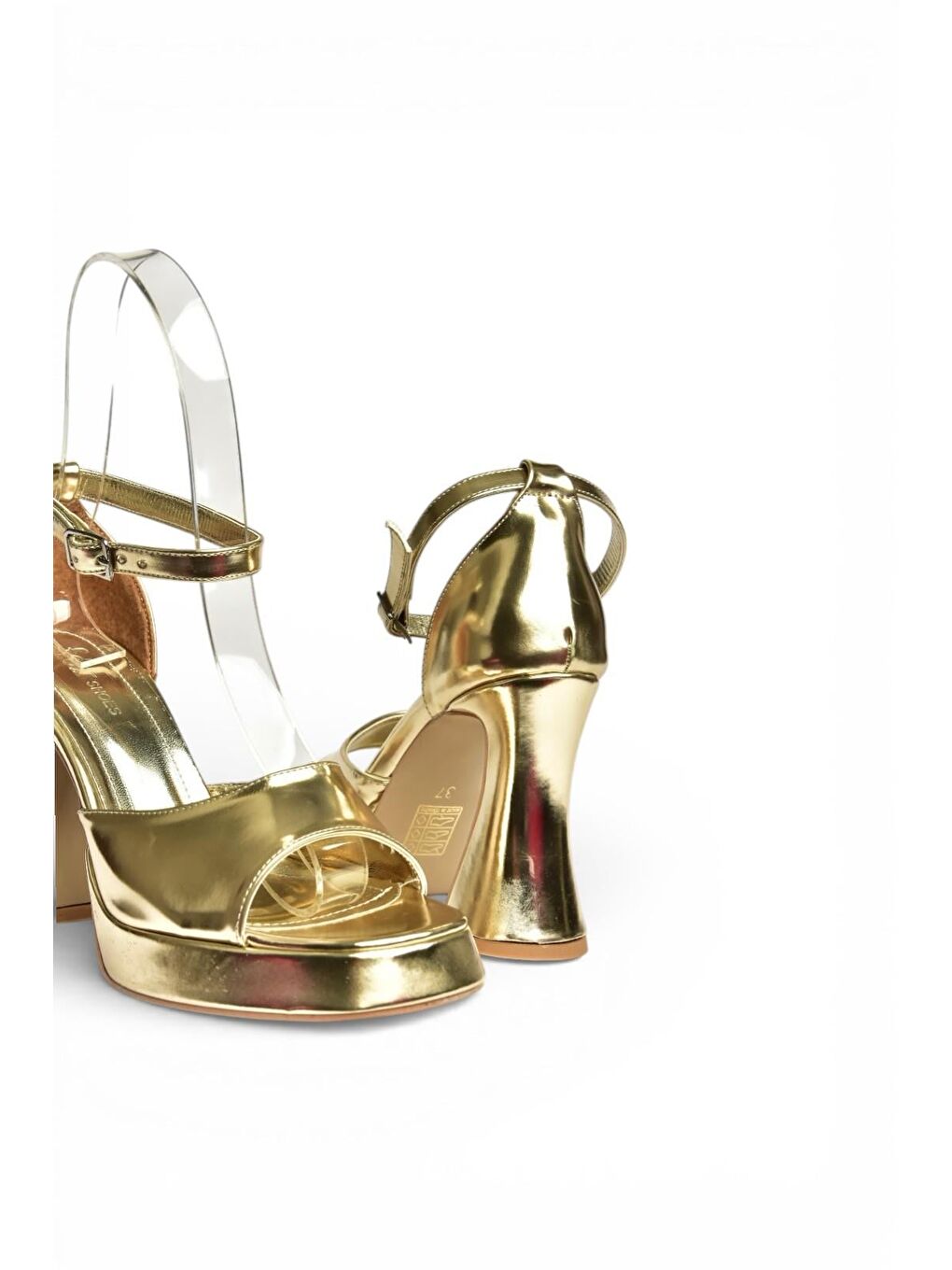 Sarı Altın Kadın Topuklu Ayakkabı Y404850209-5