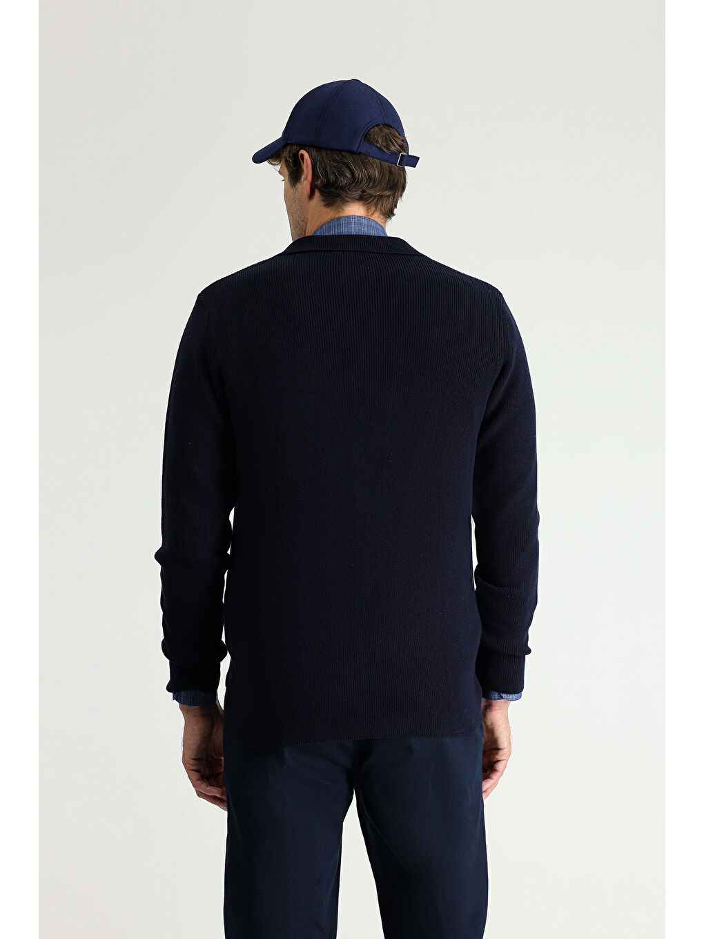 Lacivert Pamuklu Triko Hırka-3