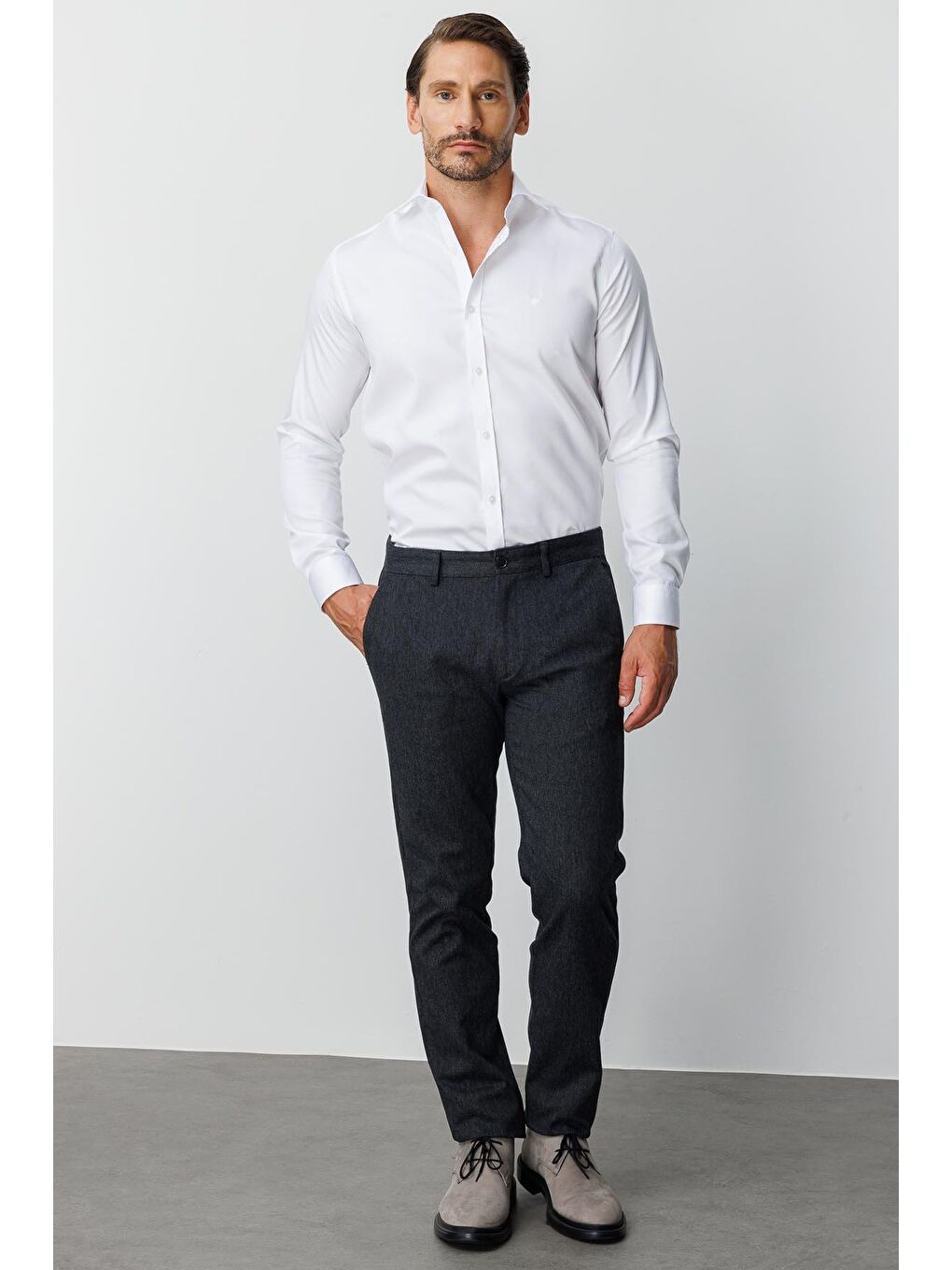 Siyah Erkek Rahat Kalıp Pantolon-1