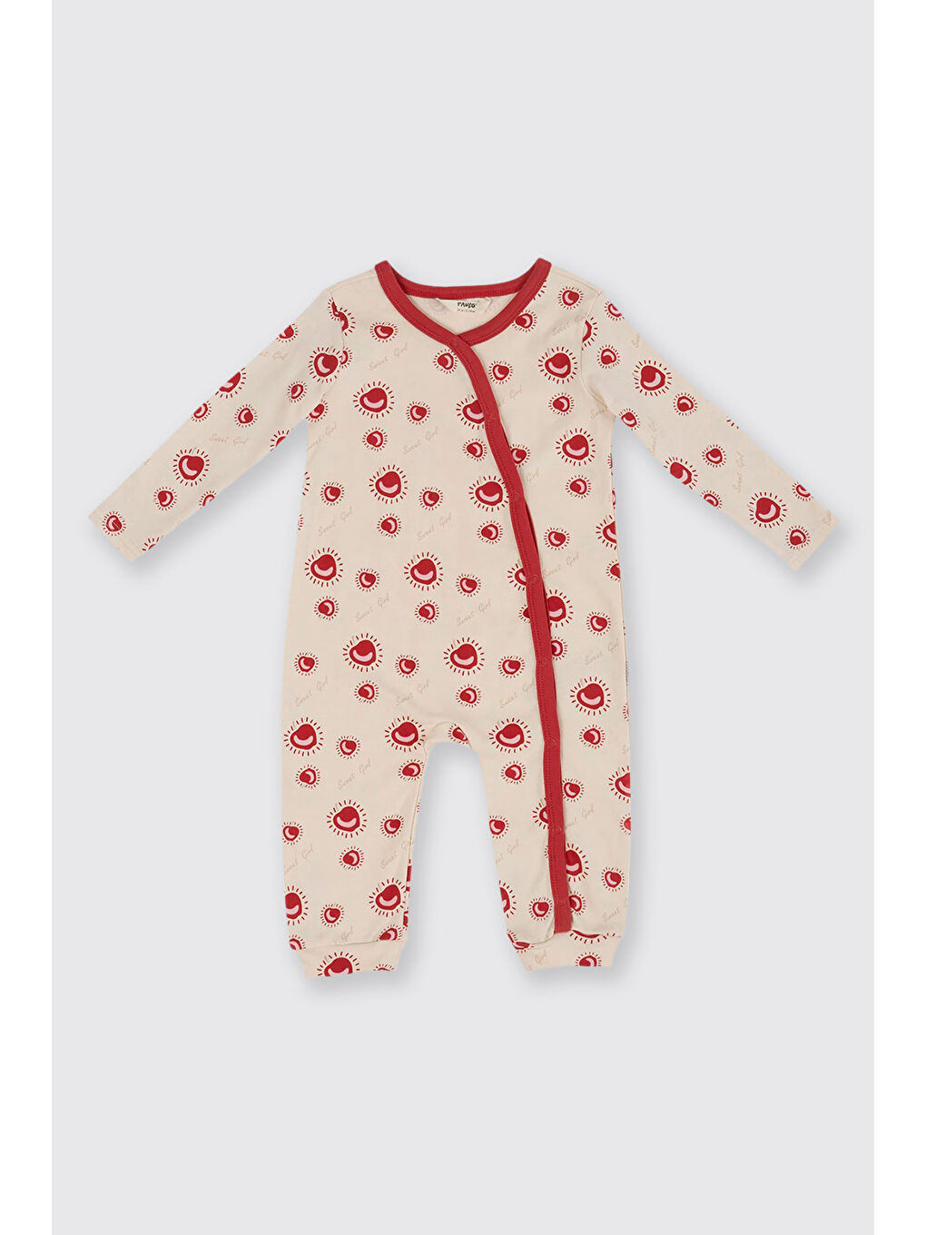 Yenidoğan Elma Desenli Bej Tulum