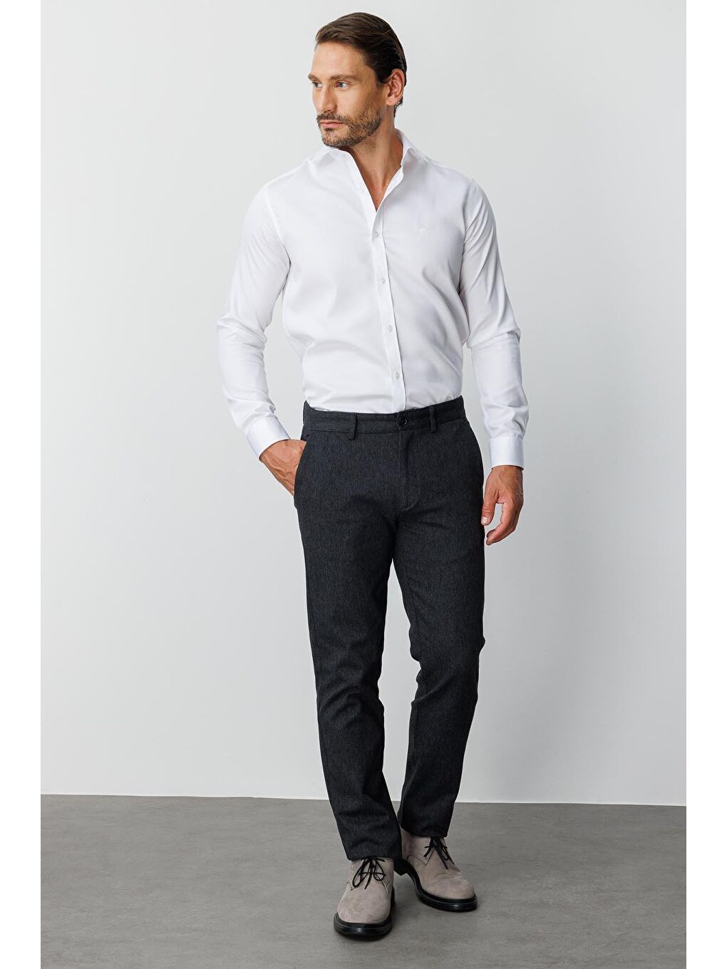 Siyah Erkek Rahat Kalıp Pantolon-2