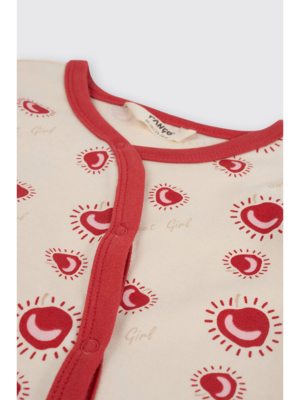 Yenidoğan Elma Desenli Bej Tulum-1