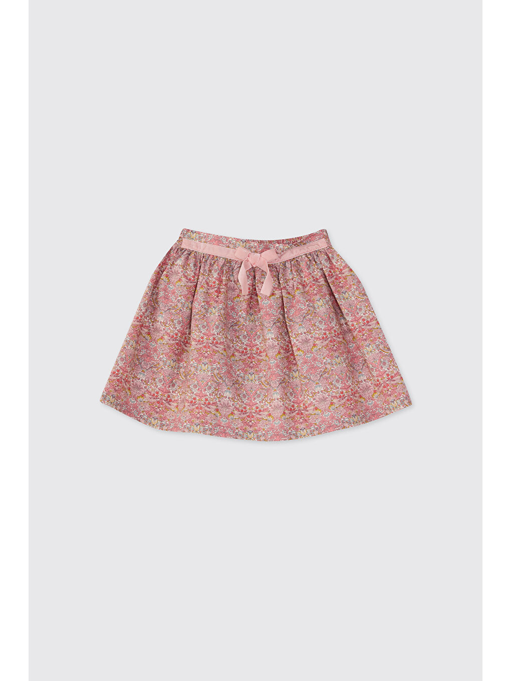 Pembe Liberty Kumaş Kız Çocuk Çiçek Desenli Etek