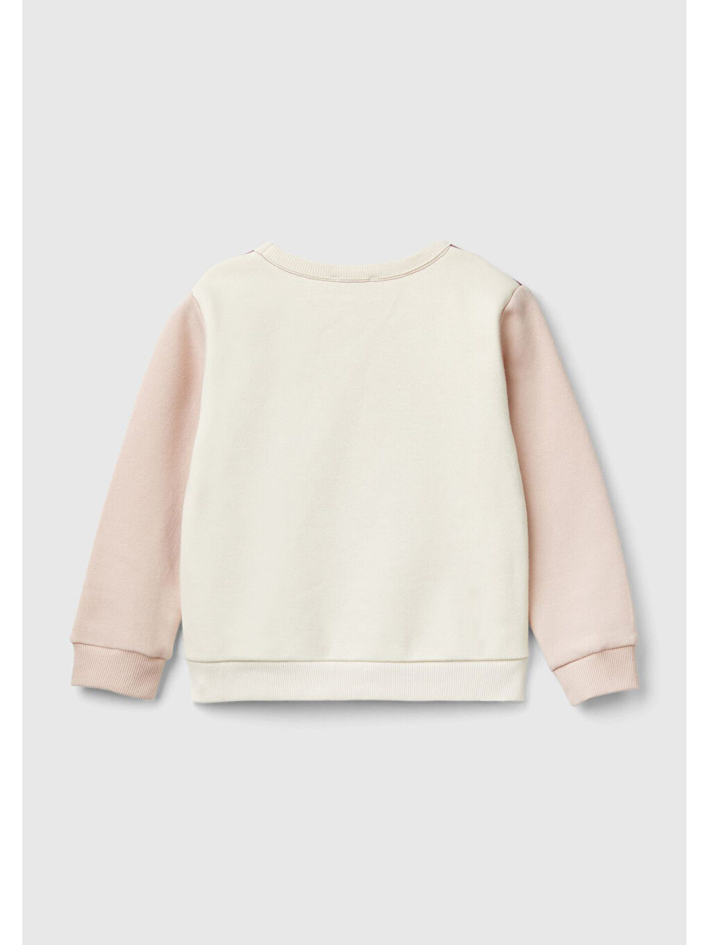 United Colors Of Benetton Pembe Kız Çocuk Gül Kurusu Mix Pamuk Karışımlı Bisiklet Yaka Logolu Sweatshirt - 1