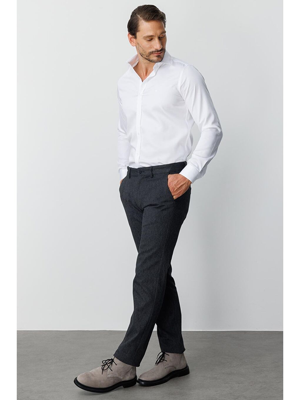 Siyah Erkek Rahat Kalıp Pantolon-4