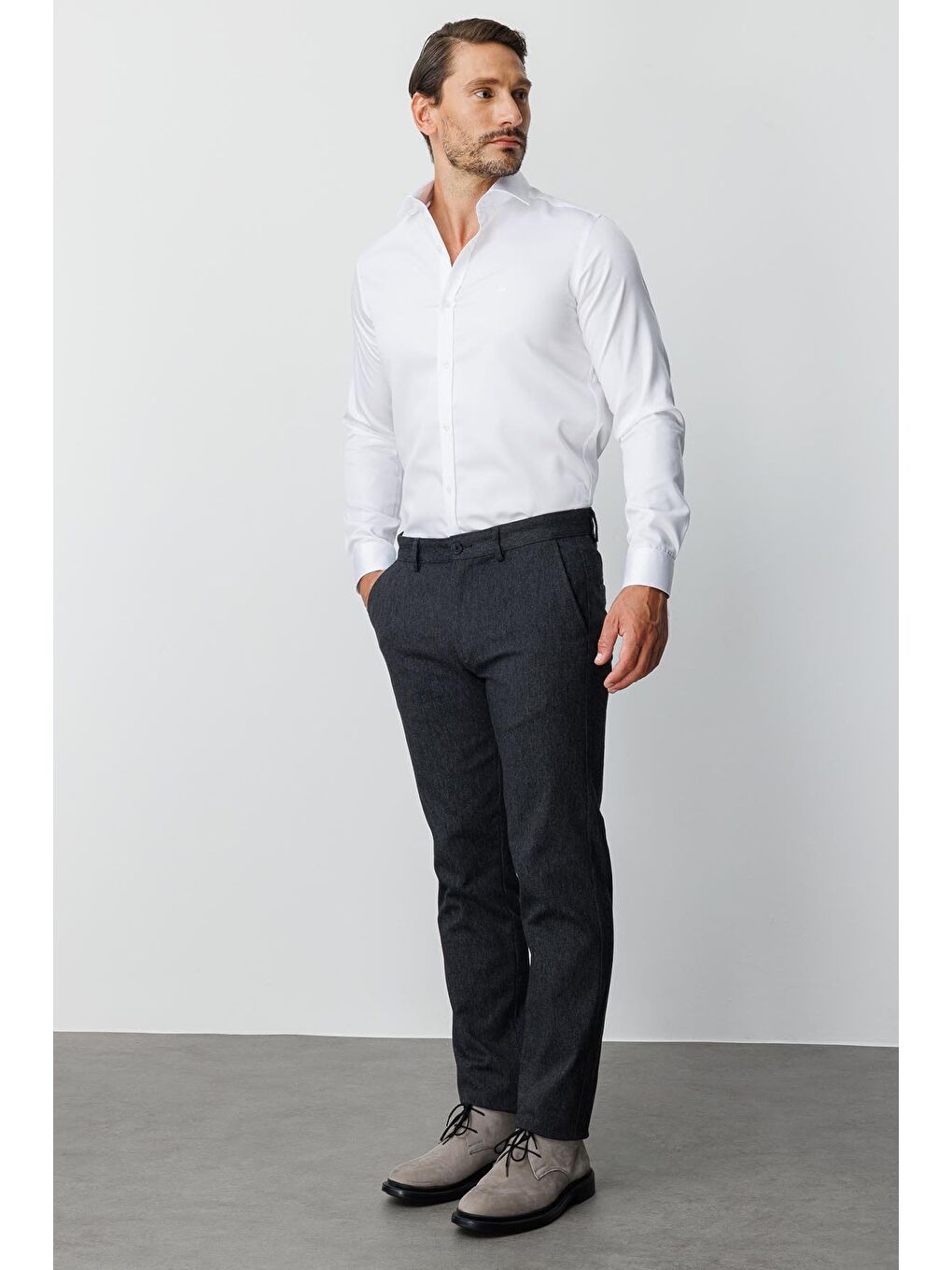 Siyah Erkek Rahat Kalıp Pantolon-6