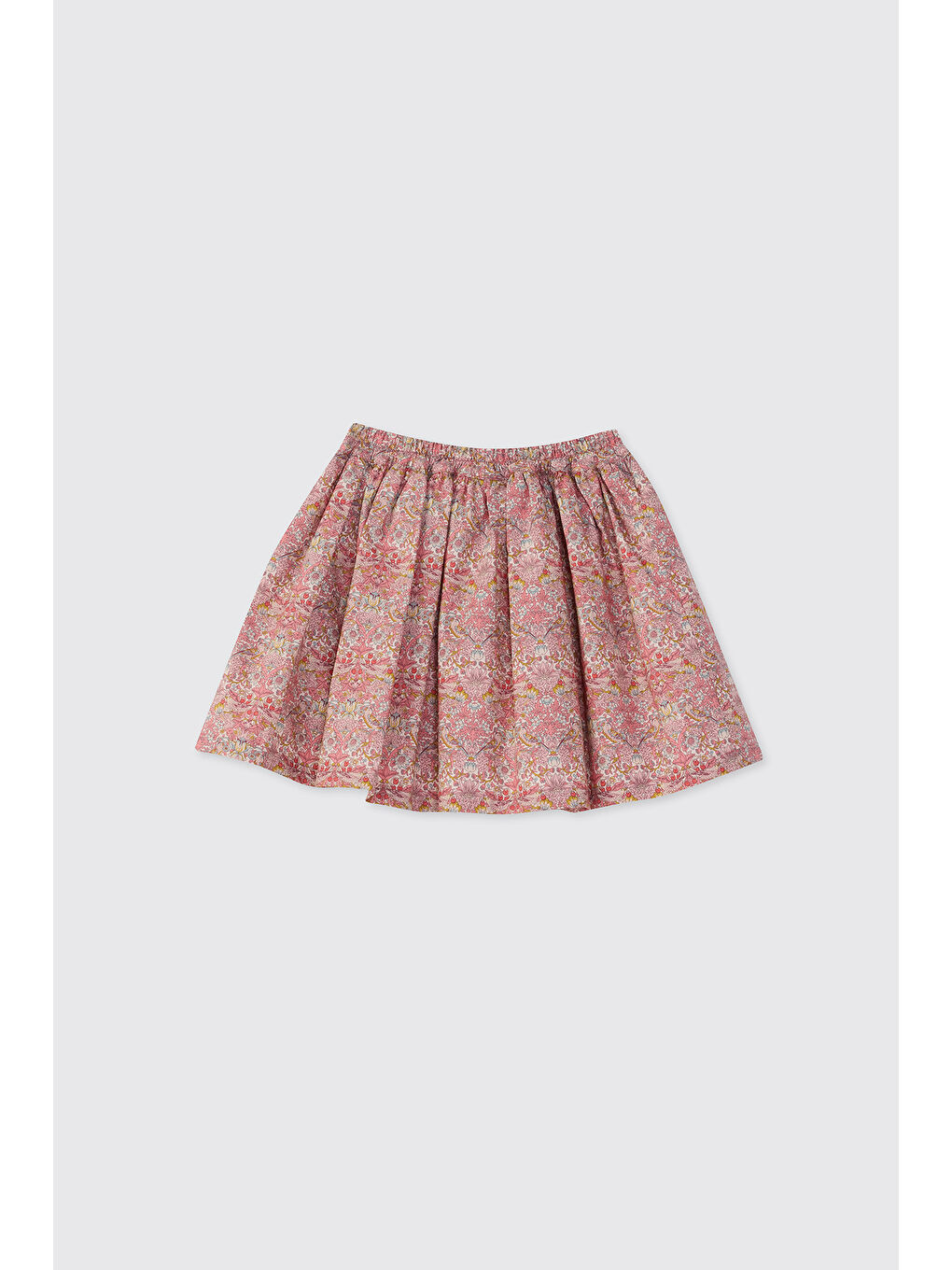 Pembe Liberty Kumaş Kız Çocuk Çiçek Desenli Etek-1