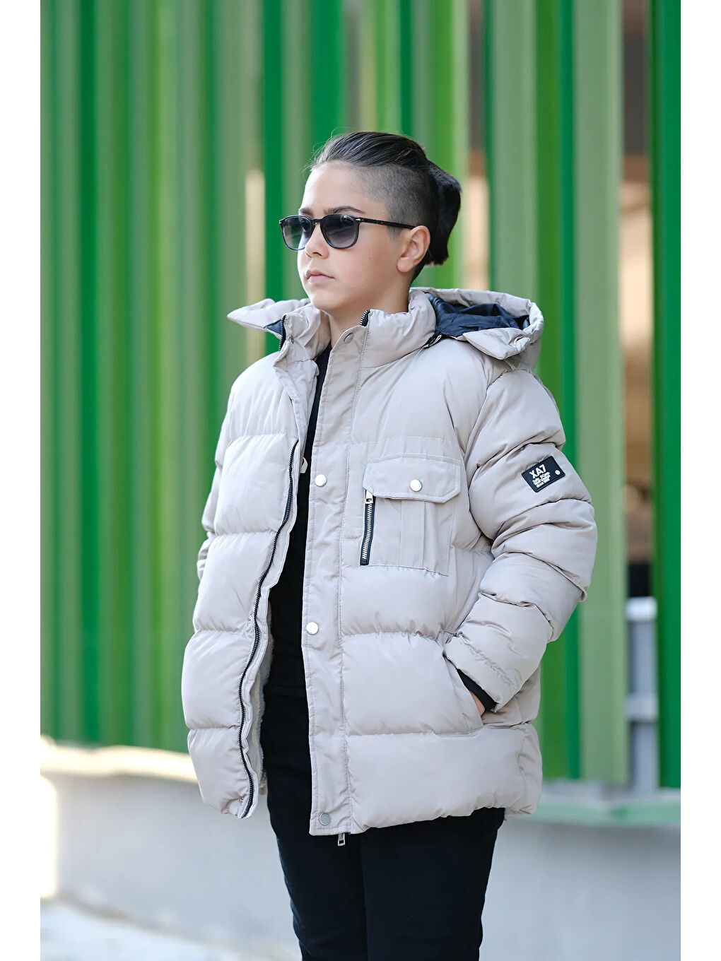 Bej Erkek Çocuk Şişme Mont KM.0041