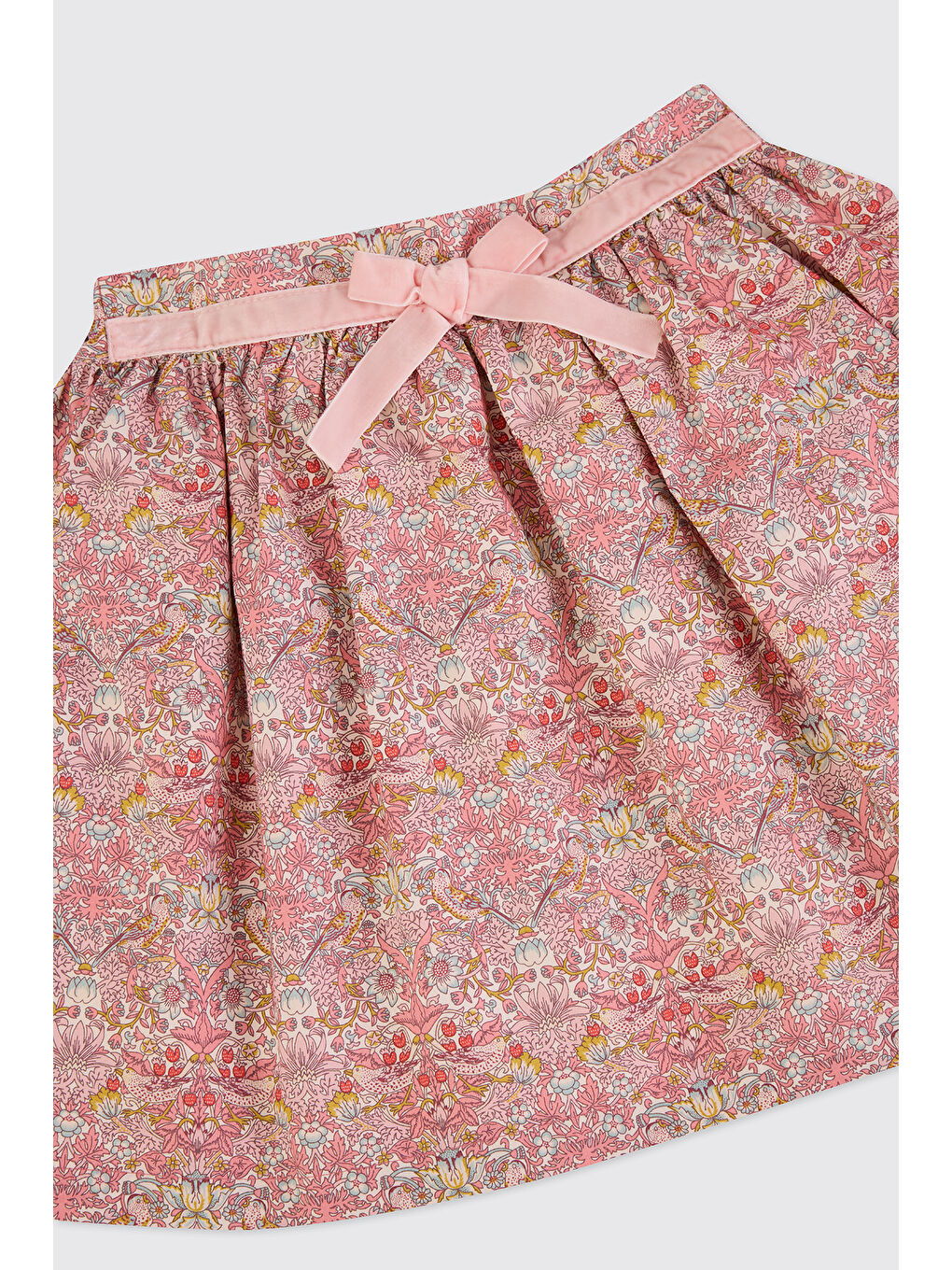Pembe Liberty Kumaş Kız Çocuk Çiçek Desenli Etek-2