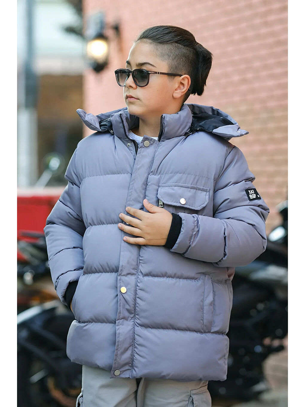 Gri Erkek Çocuk Şişme Mont KM.0041-5