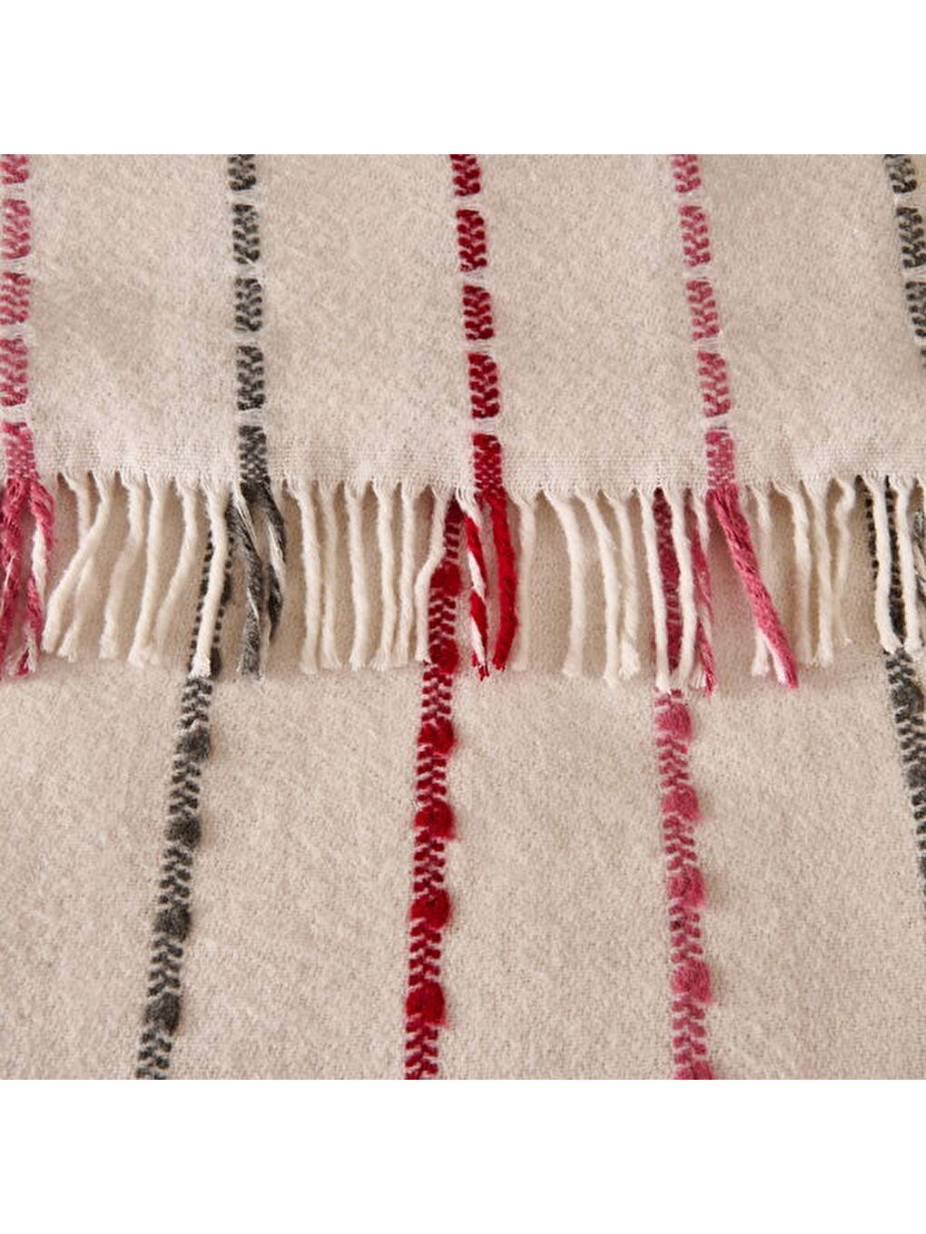 Ekru Soft Elvia Pamuklu Çift Kişilik Battaniye - Krem - 200x220 cm-1