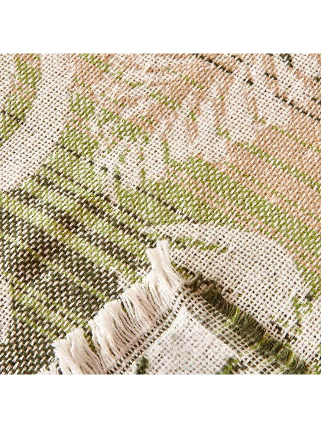 Soft Fathi Pamuklu Çift Kişilik Battaniye - Yeşil - 200x220 cm-1