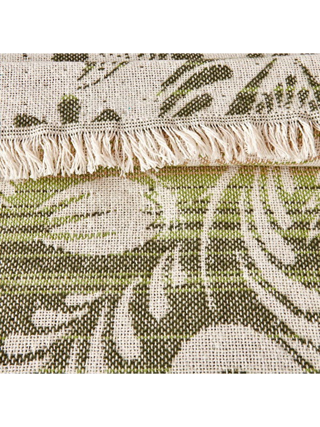 Soft Fathi Pamuklu Çift Kişilik Battaniye - Yeşil - 200x220 cm-2