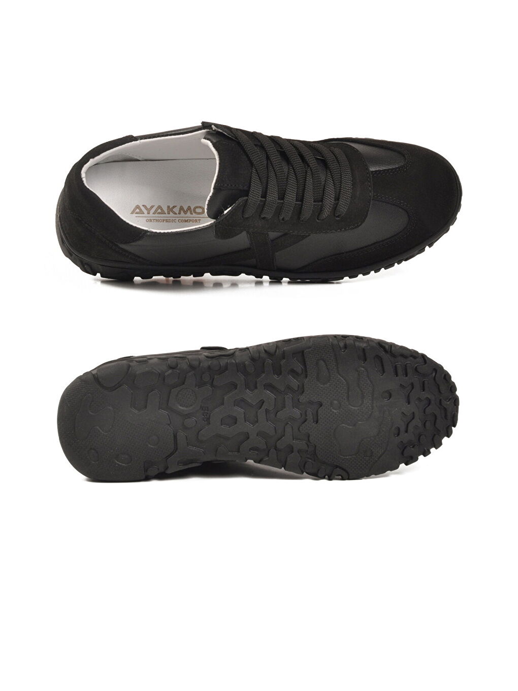 Siyah Hakiki Deri Anatomik Kadın Casual Ayakkabı F-003 Z-4
