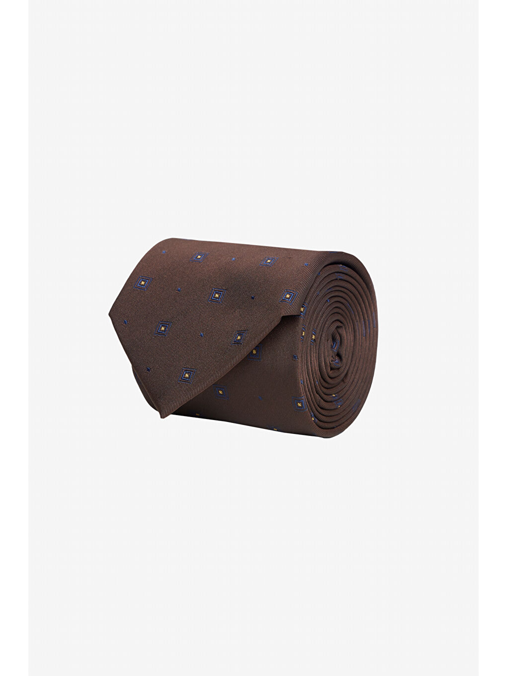 Erkek Kahverengi Desenli İpek Kravat
