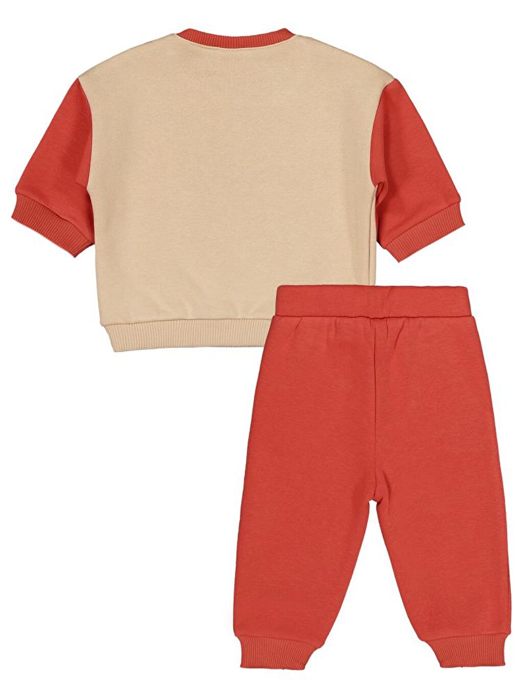 Kahverengi Baby Ayıcık Cepli 6-18 Ay Takım - Turuncu 9-12 Ay-1