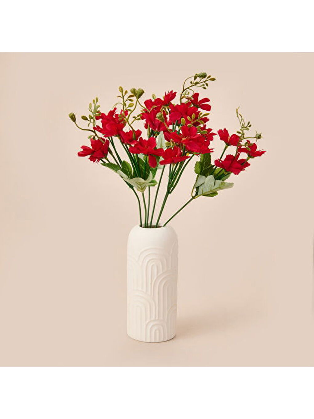 Dekoratif Yapay Papatya - Bordo - 34 cm