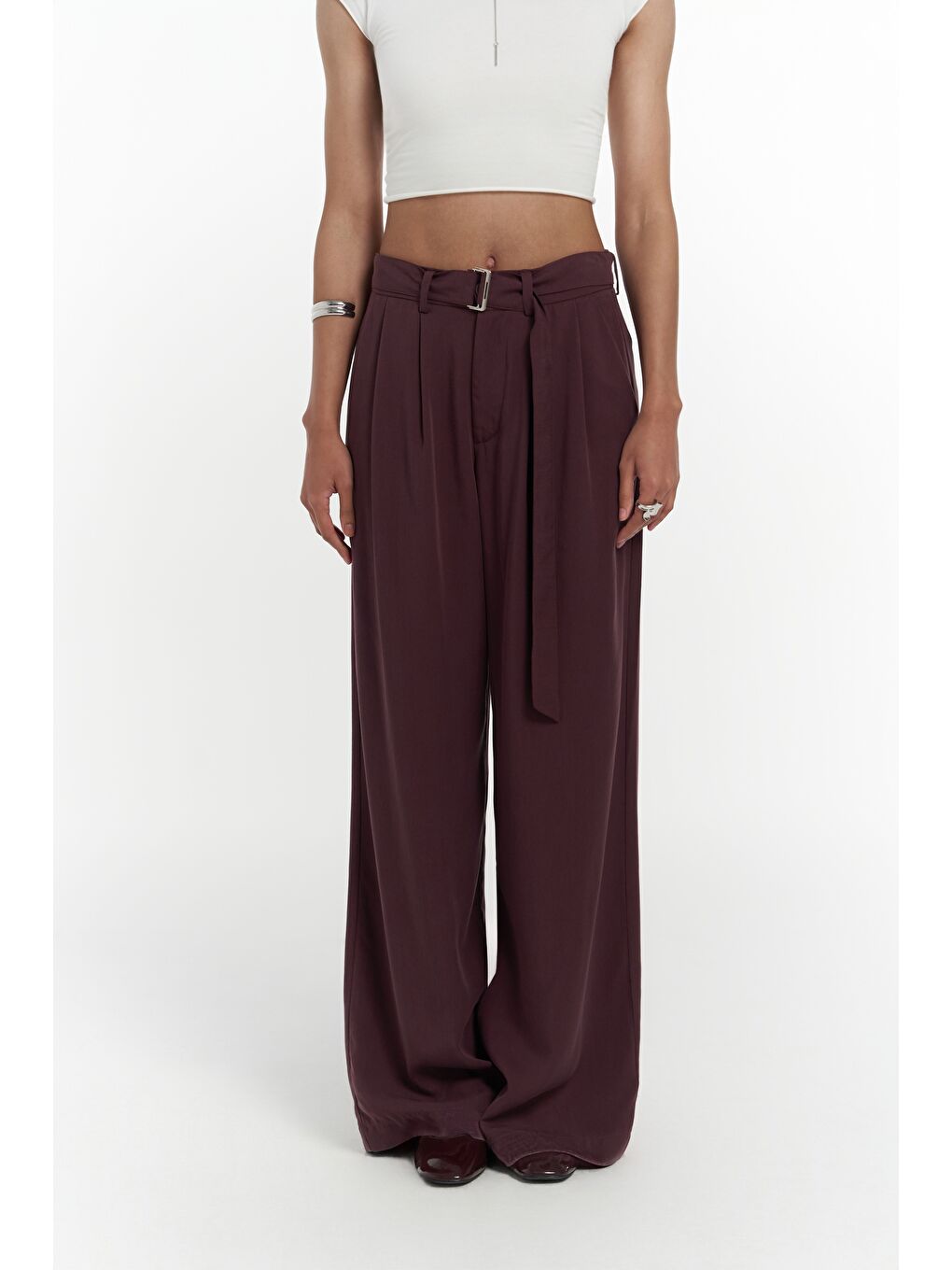 Paros Kemer Detay Bordo Palazzo Pantolon-1