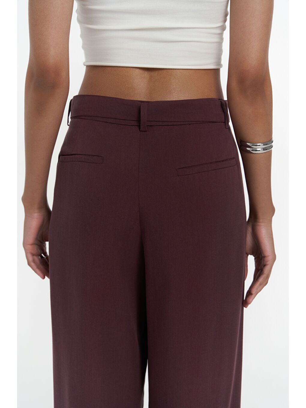 Paros Kemer Detay Bordo Palazzo Pantolon-2