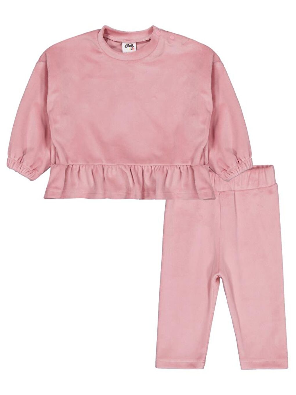 Baby Fırfırlı 6-18 Ay Takım - Pembe 9-12 Ay-2