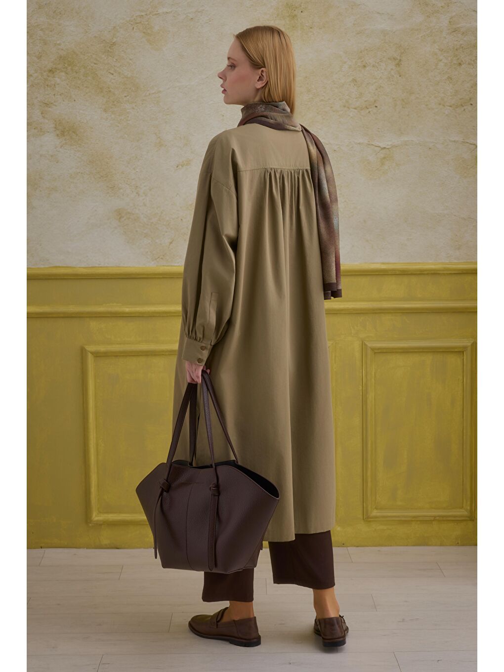 Yeşil Hakim Yaka Uzun Tunik Açık Kil-3