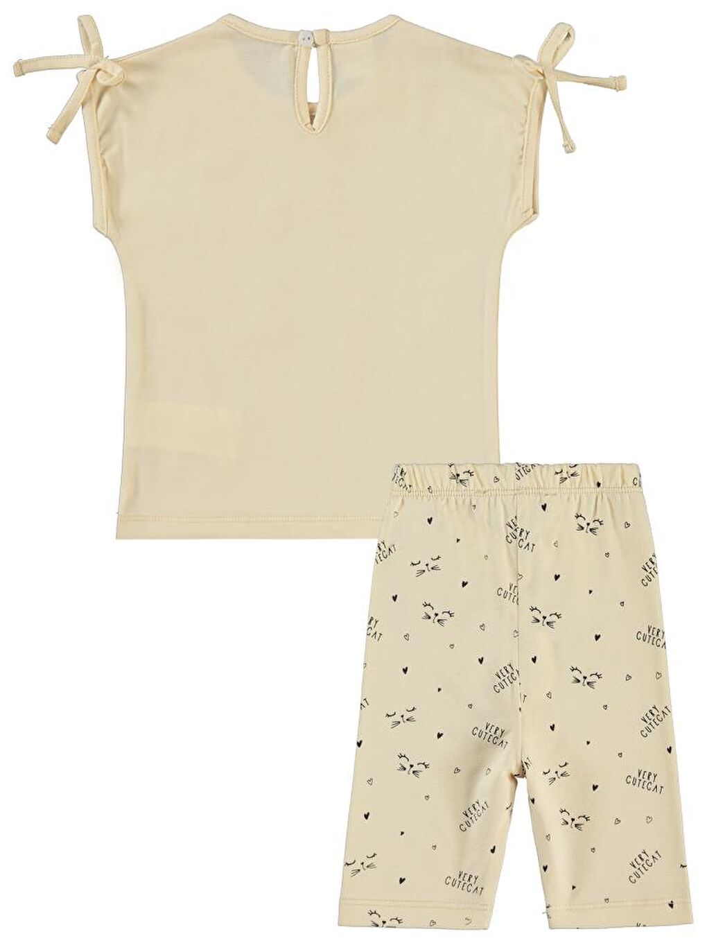 Bej Baby Kedi Baskılı 6-18 Ay Takım - Fil Dişi6-9 Ay-2
