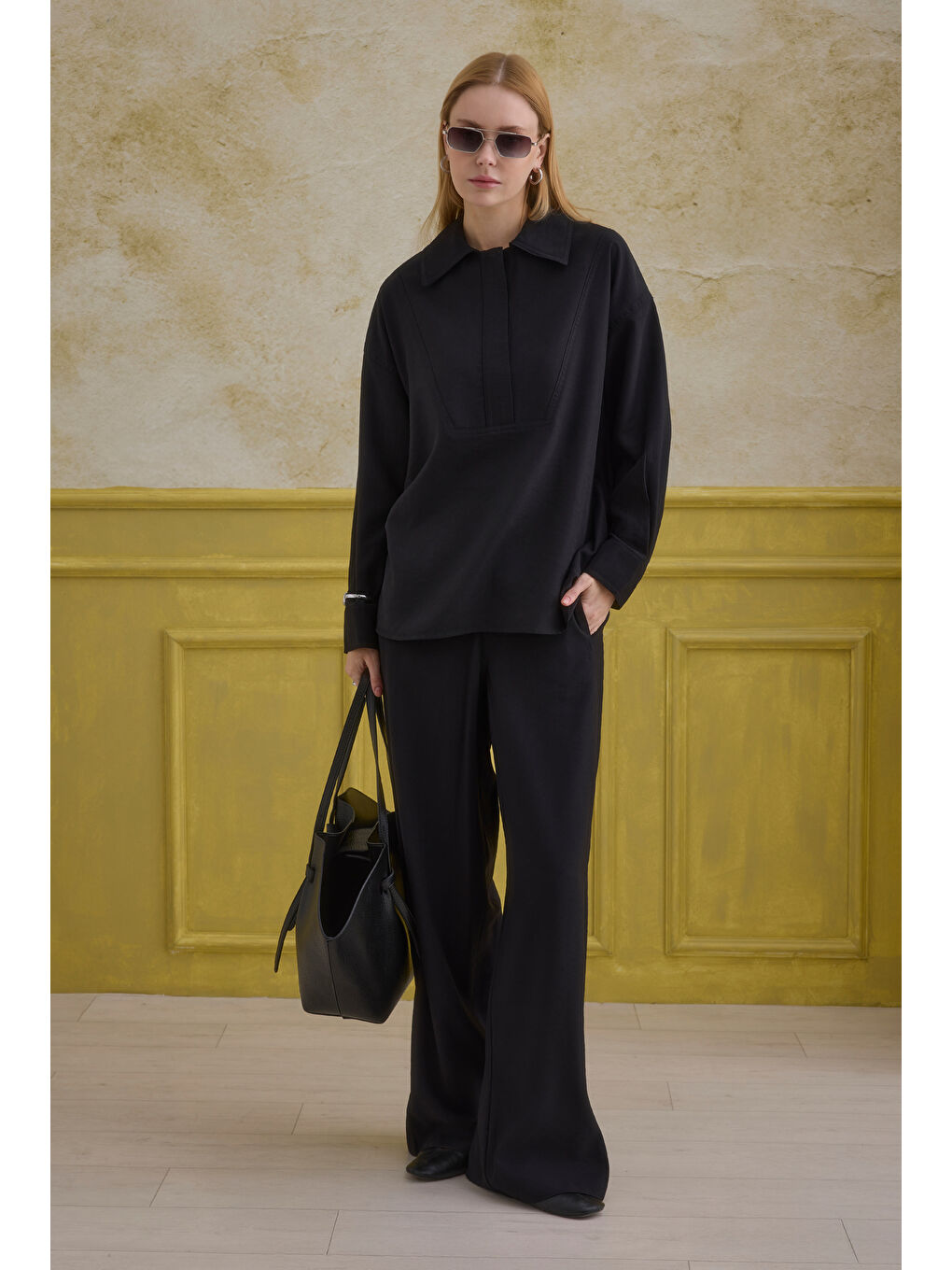 Düz Kesim Pantolon Siyah