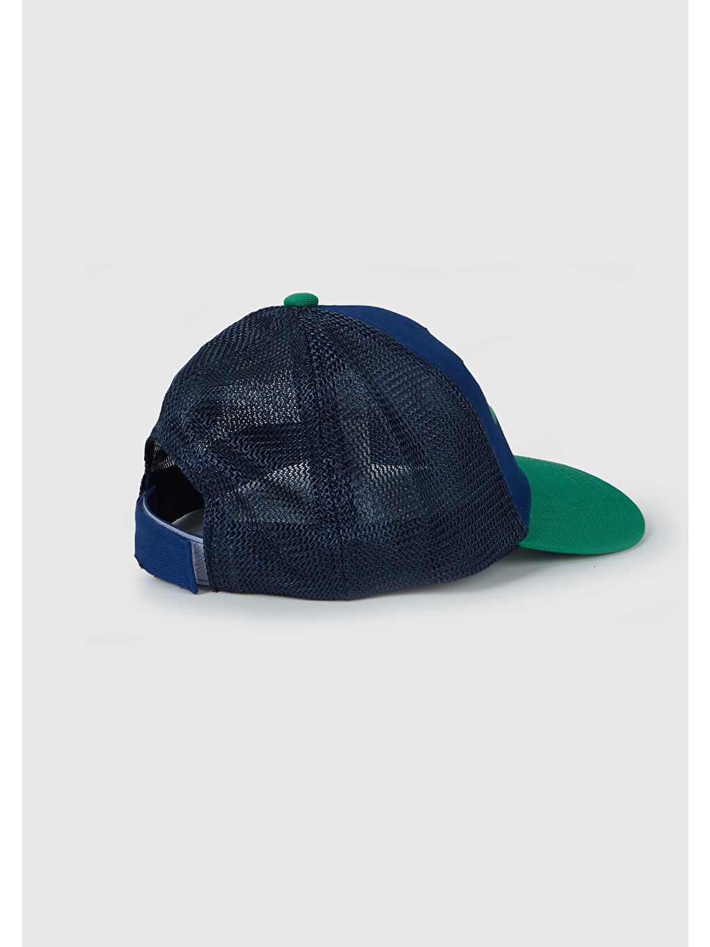 Çocuk Saks Mavi Önü Grafik Baskılı Arkası File Detaylı Ayarlanabilir Kep Şapka-1