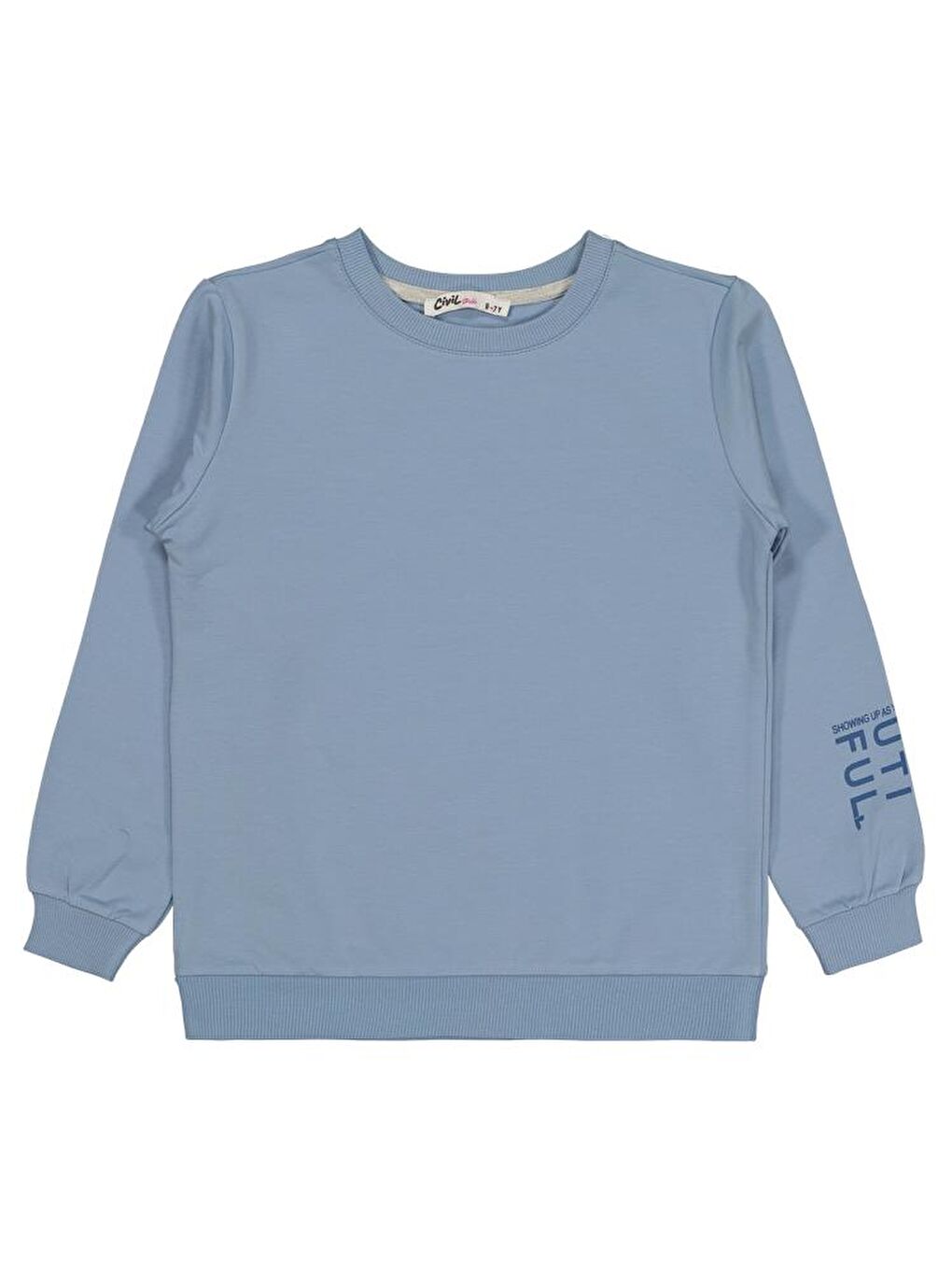 Girls Basic 10-13 Yaş Sweatshirt - Mavi 10-11 Yaş