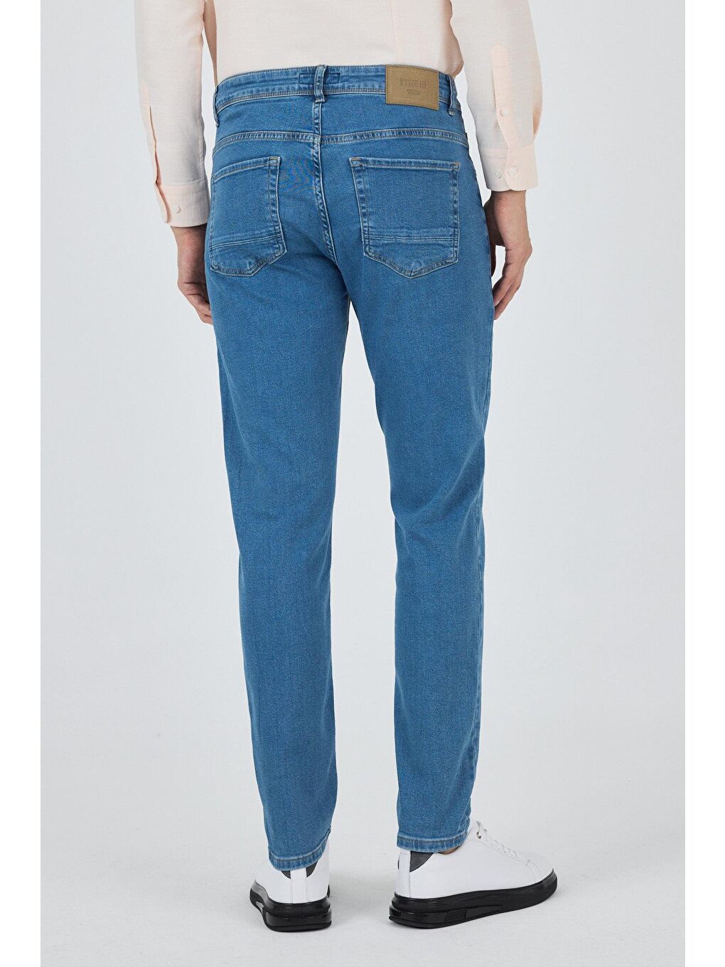 Koyu Mavi Gabardin 5 Cep Düz Paça Casual Slim Fit Pamuklu Denim Pantolon 1023250155-4