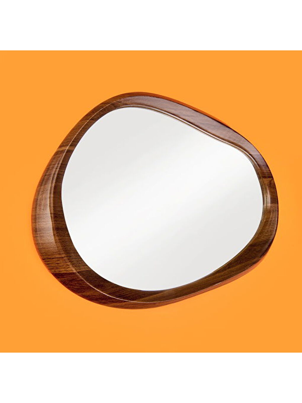 Amorf Ayna - Kahverengi - 38x55 cm-1