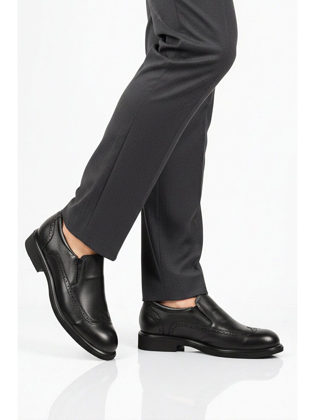 Premium Siyah Hakiki Deri Anatomik Erkek Klasik Ayakkabı 2074 M