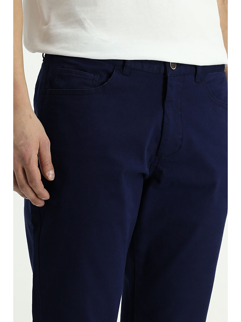 Lacivert Regular Fit Elastanlı Kanvas / Chino Pantolon-4