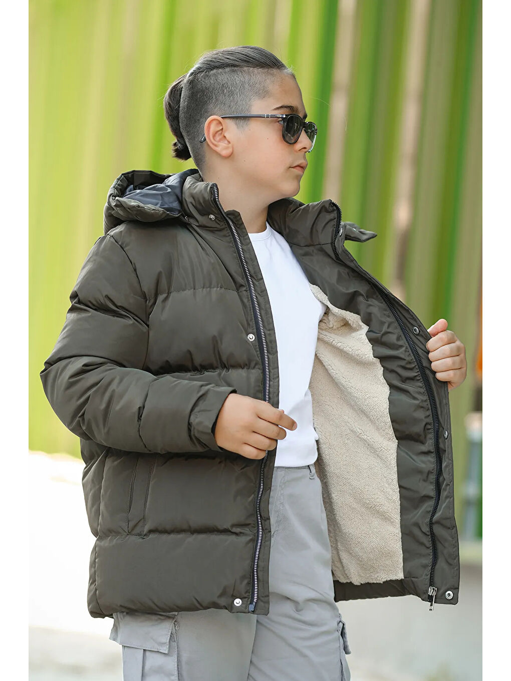 Haki Erkek Çocuk Şişme Mont KM.0041-1