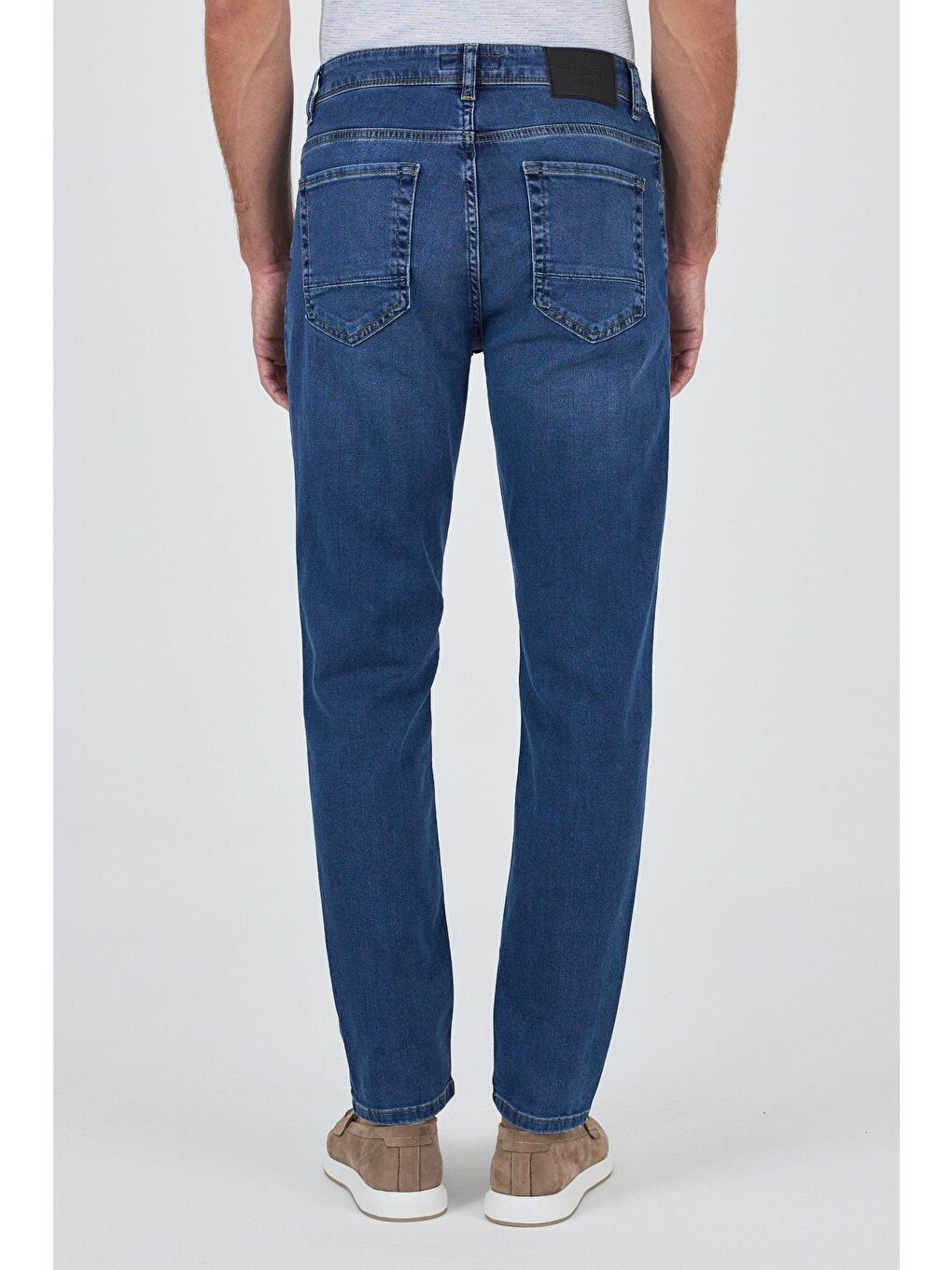 Lacivert Gabardin 5 Cep Düz Paça Casual Slim Fit Pamuklu Denim Pantolon 1023250156-4