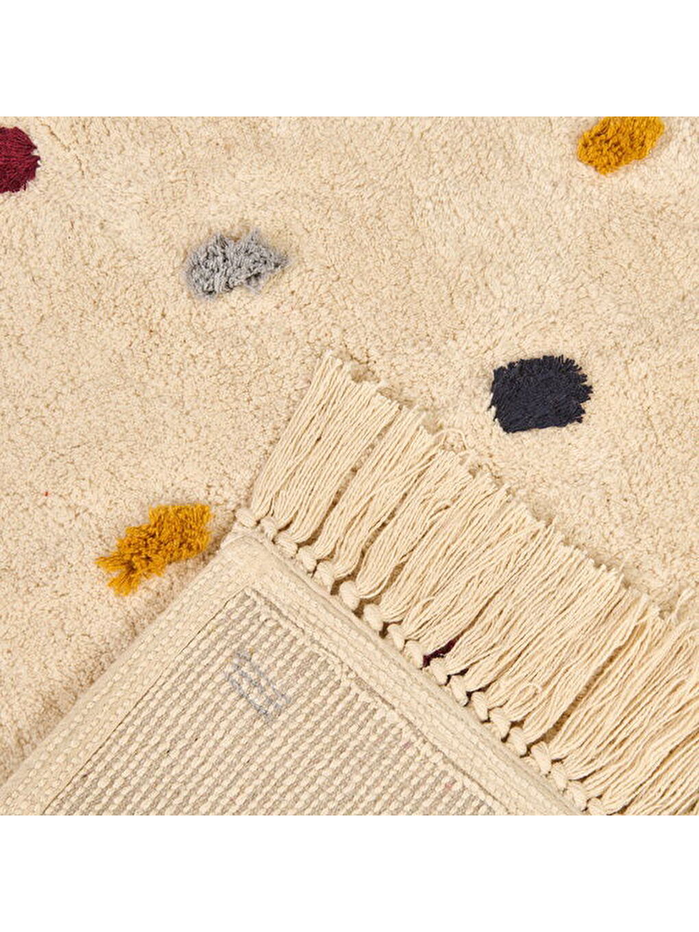 Soft Tufting Krus Banyo Paspası - Ekru / Renkli - 60x90 cm-3